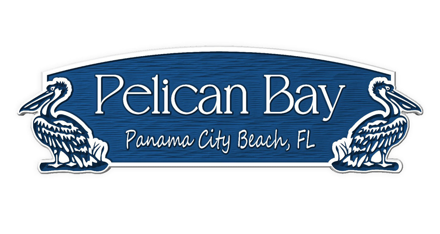 "Pelican Bay" house sign or address plaque