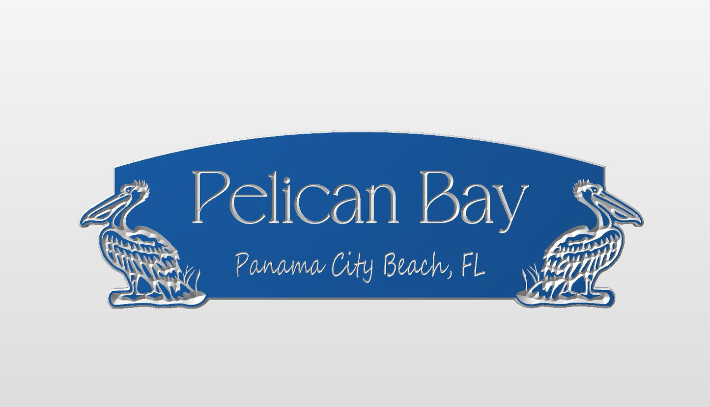"Pelican Bay" house sign