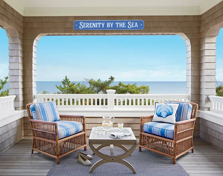 "Serenity by the sea" Quarter board sign