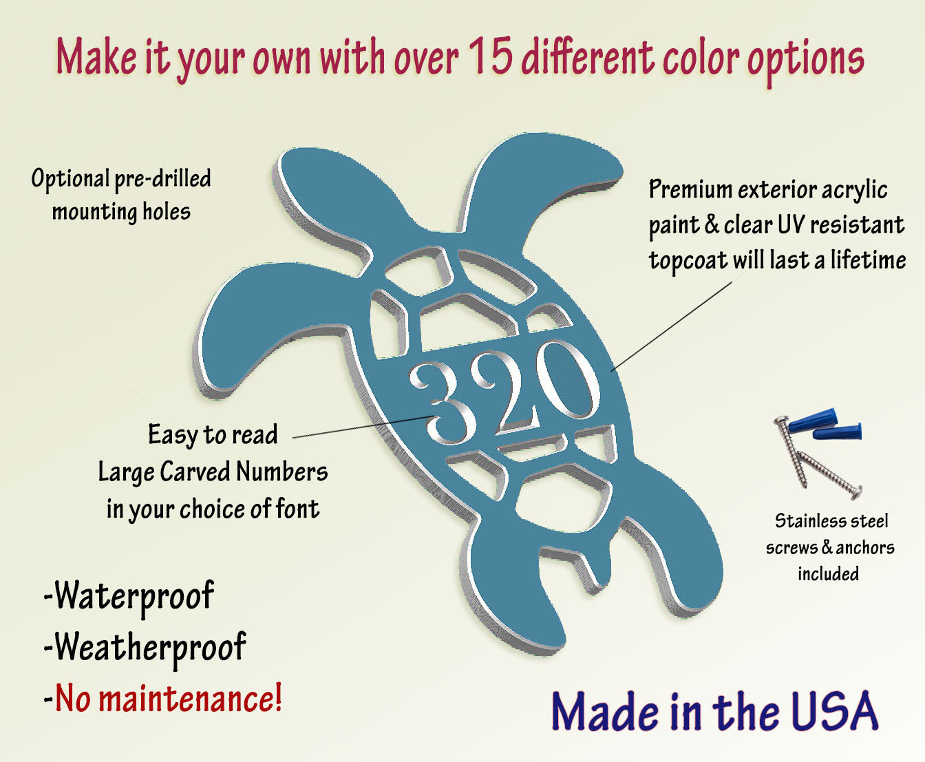 Turtle House Number plaque