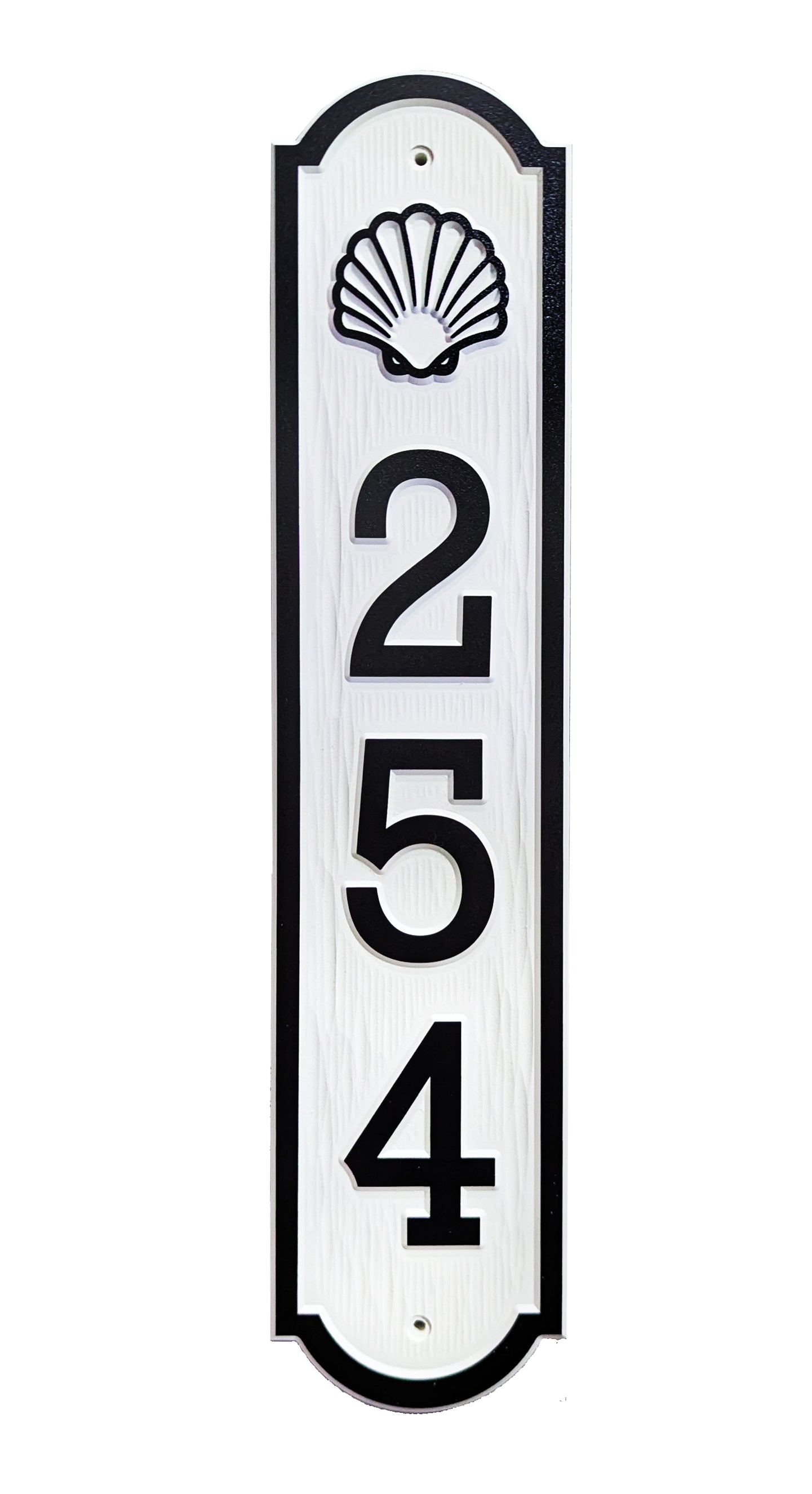 Vertical relief House Numbers with shell design