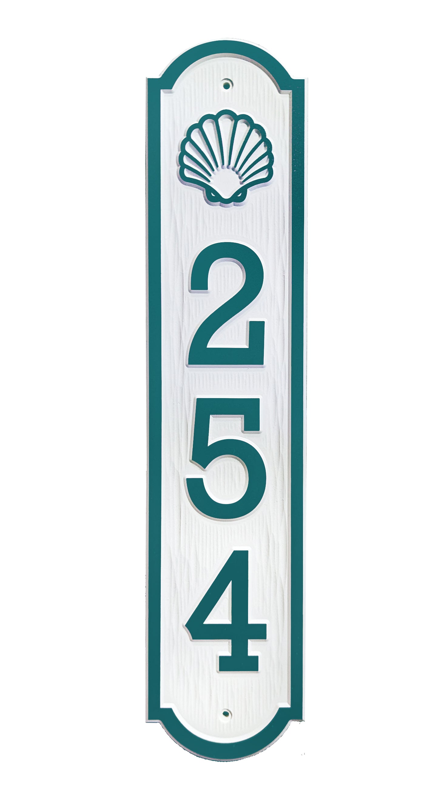 Vertical relief House Numbers with shell design