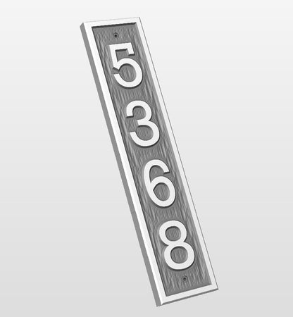 Vertical House Numbers Relief square corners