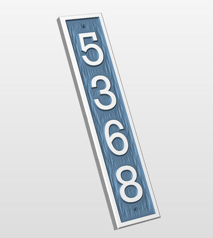 Vertical House Numbers Relief square corners