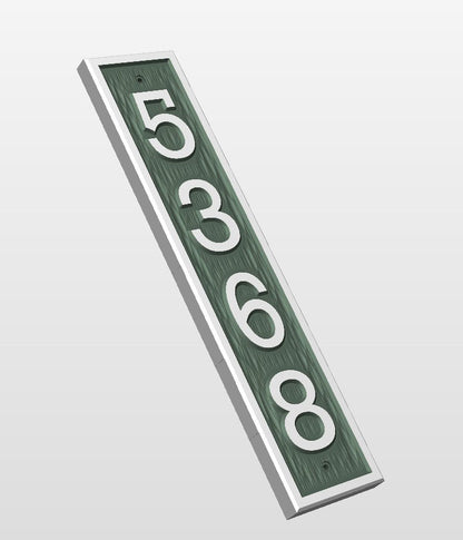 Vertical House Numbers Relief square corners