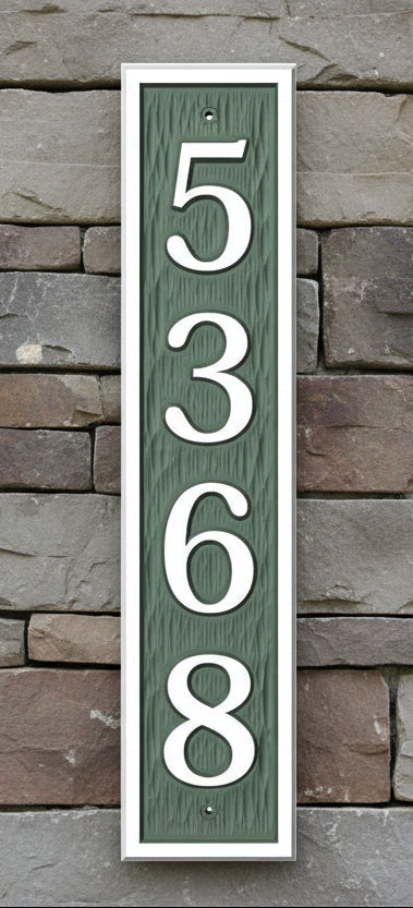 Vertical House Numbers Relief square corners